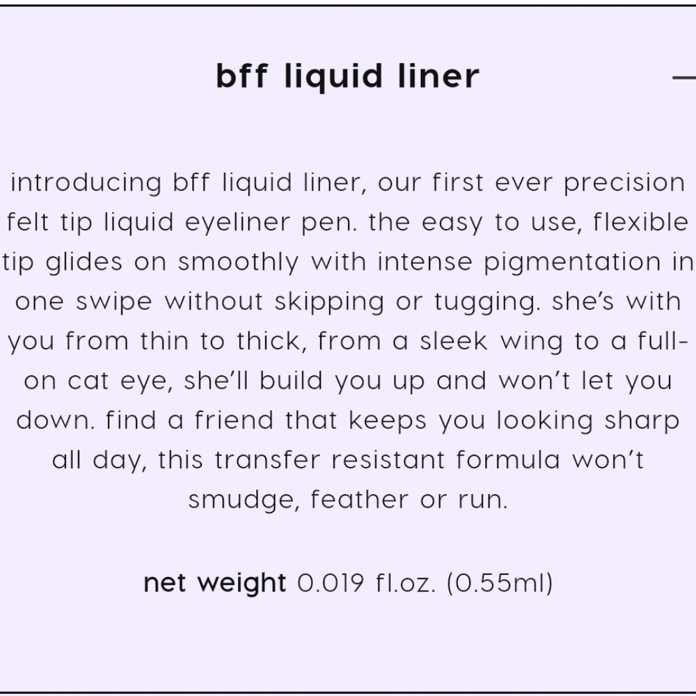 MAKE LUV | BFF Liquid Liner | Colourpop | Brand New | AUTHENTIC - Picture 6 of 6